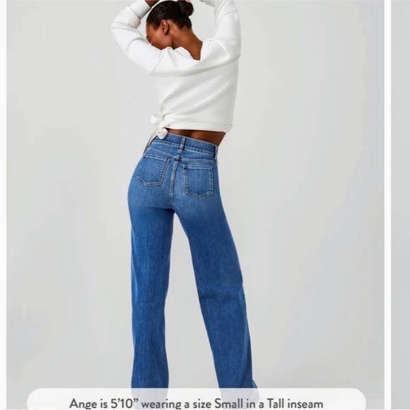 Spanx Wide Leg Front Seam Pull On Jeans Size XL - Picture 7 of 8